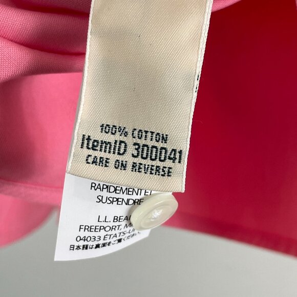 LL Bean Womens Plus 1X Pink Wrinkle Free Collarless Button Up Shirt Long Sleeve - Picture 4 of 9